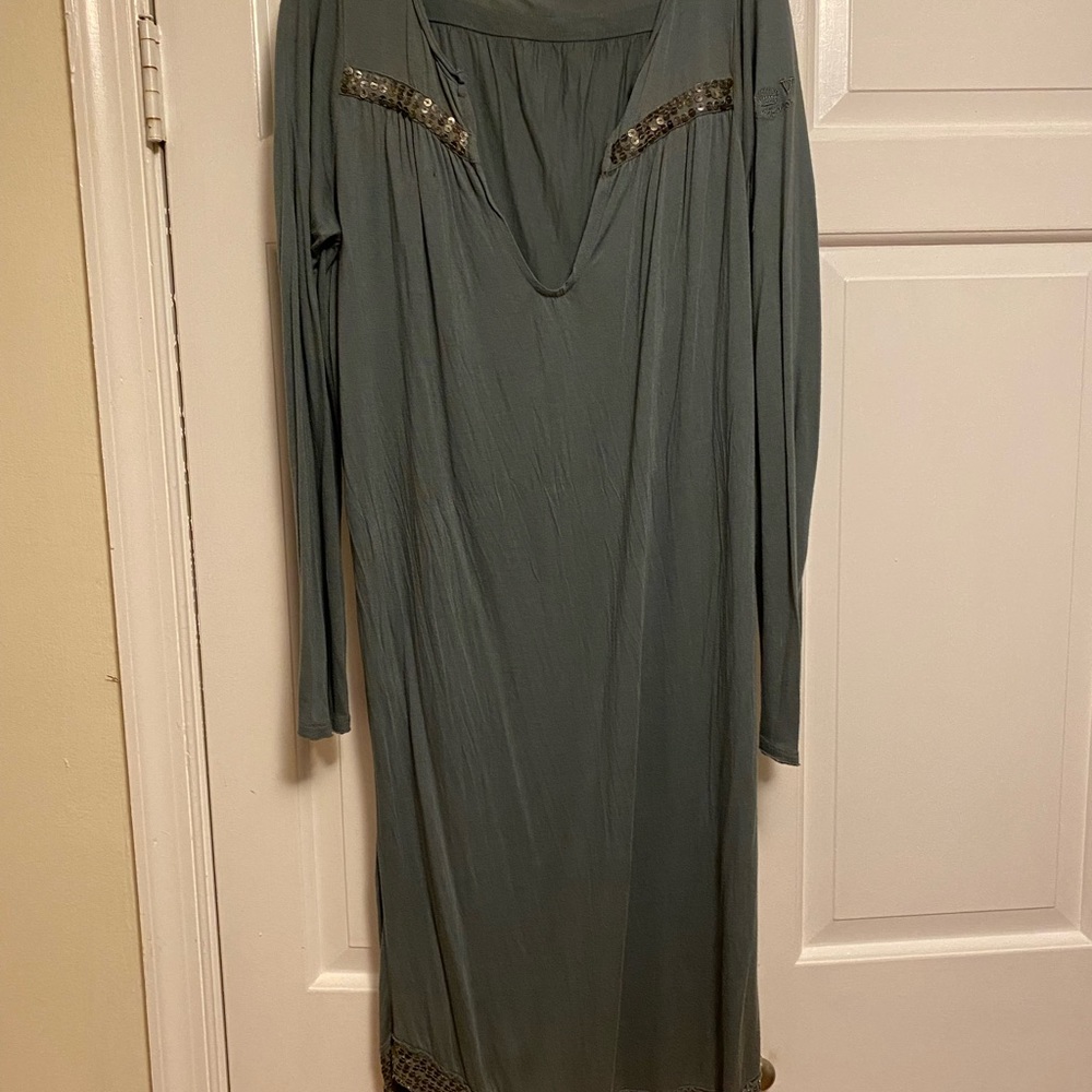 Rare Zadig & Voltaire Green/Grey Shift Dress